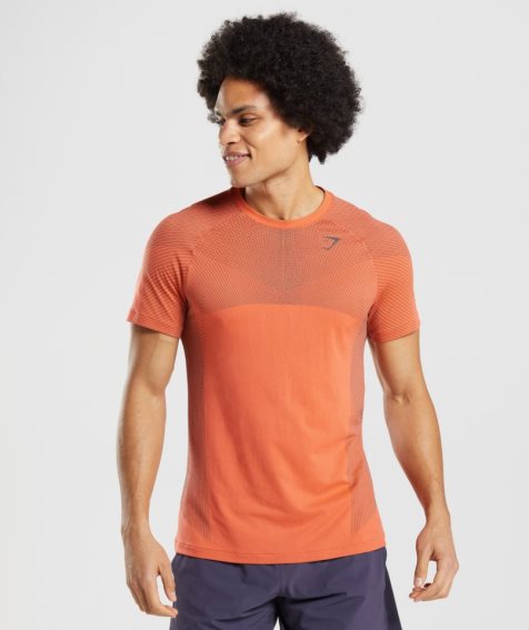 Men's Gymshark Apex Seamless T-Shirts Orange | CA 5681ND